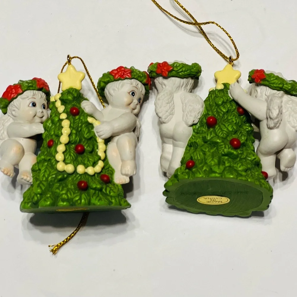 Vintage Dreamsicles Cherub Christmas Ornaments Lot Of 9